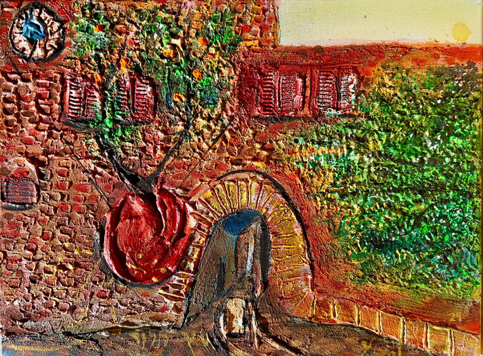 Yoram Gal – Hanging Tree, original painting in acrylic, ink and gouache on canvas