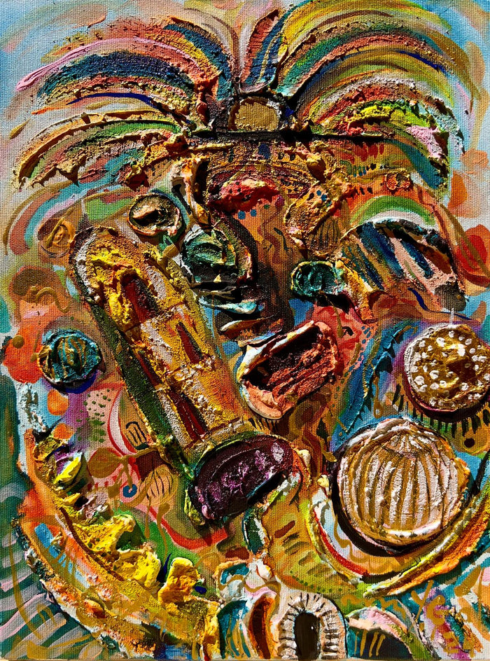 Yoram Gal – Jerusalem, original painting in acrylic, ink and gouache on canvas