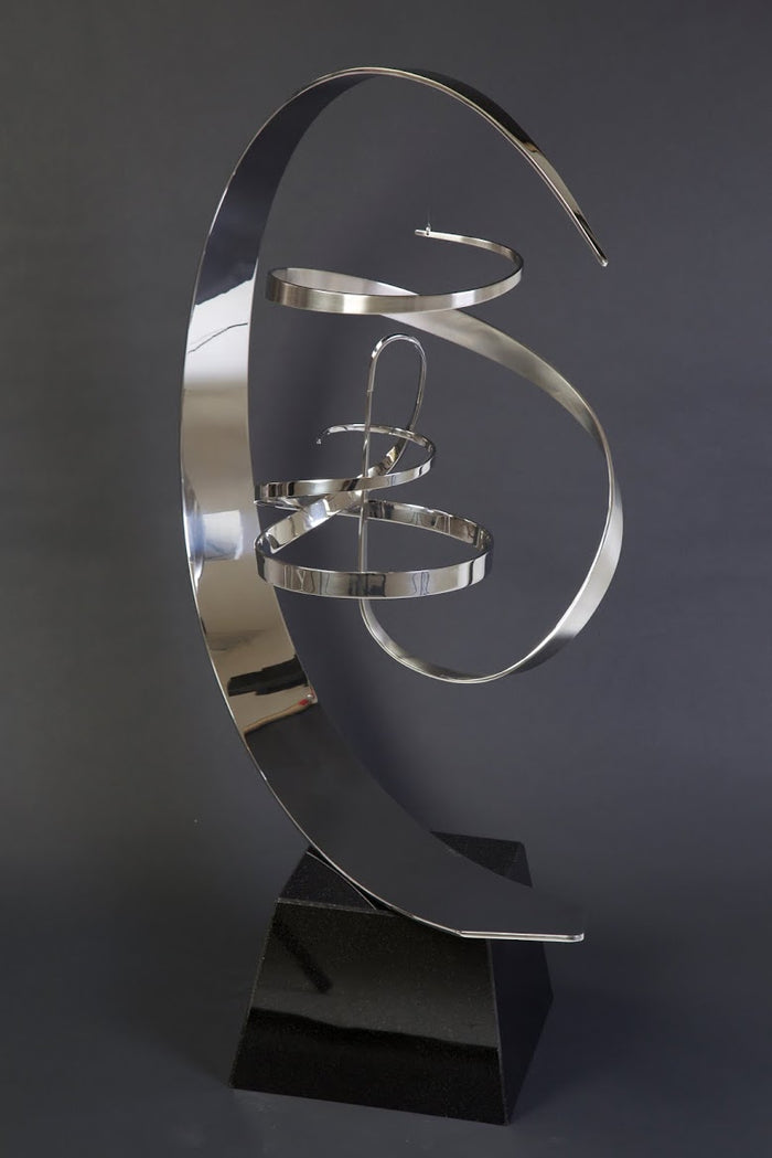 Gary Traczyk – Seascape, original sculpture in stainless steel on granite