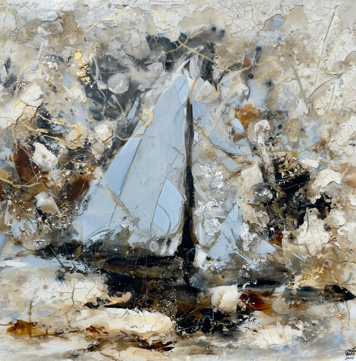 Christine Adele Moore – OUR GREAT ADVENTURE, original painting in acrylic and mixed media on canvas