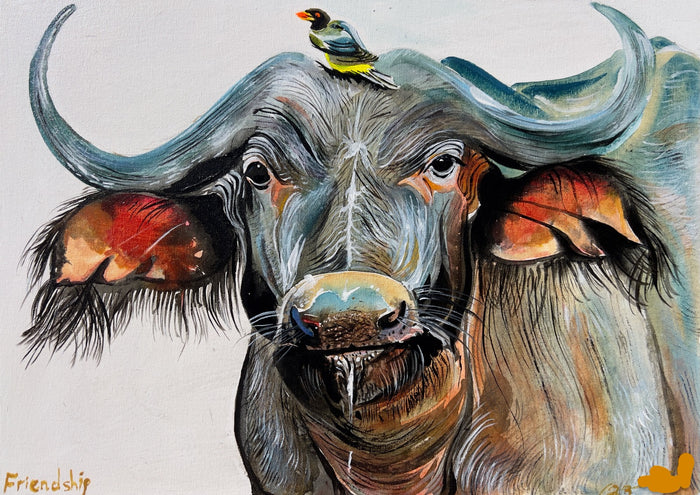 Yoram Gal – Friendship, original painting in acrylic, ink and gouache on canvas