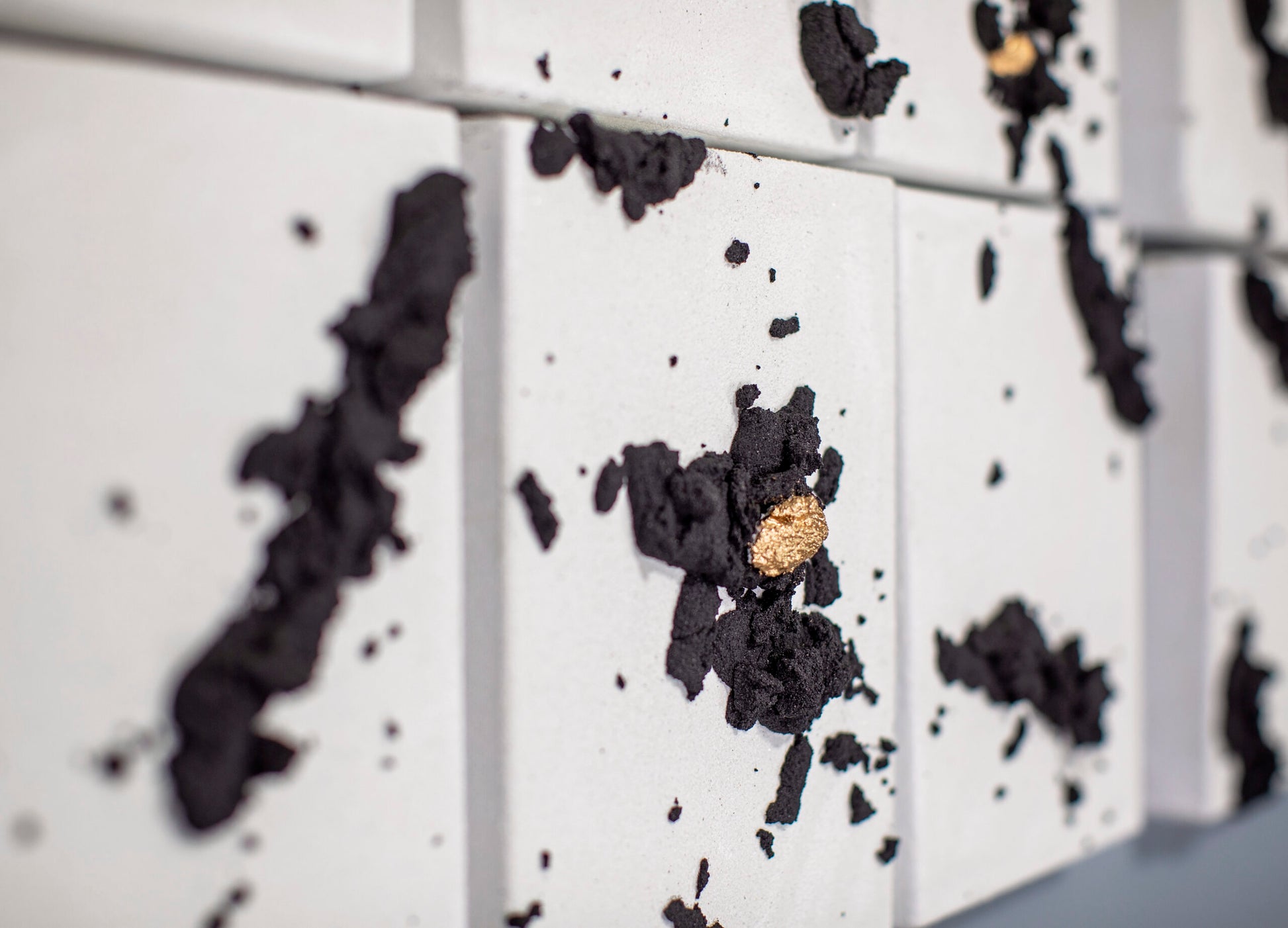 Matthew Samson Emulsion (stardust, marble dust, paint) marble dust on paint