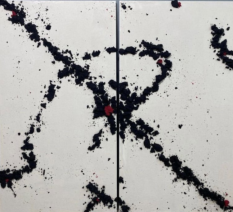 Matthew Samson Emulsion (stardust,marble dust, paint) marble dust on canvas