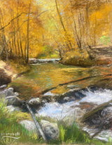 Patrick Campbell – Autumn Gold, original painting in pastel on sanded paper