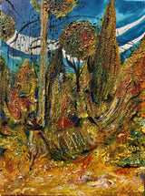 Yoram Gal – Jerusalem Forest, original painting in acrylic, ink and gouache on canvas