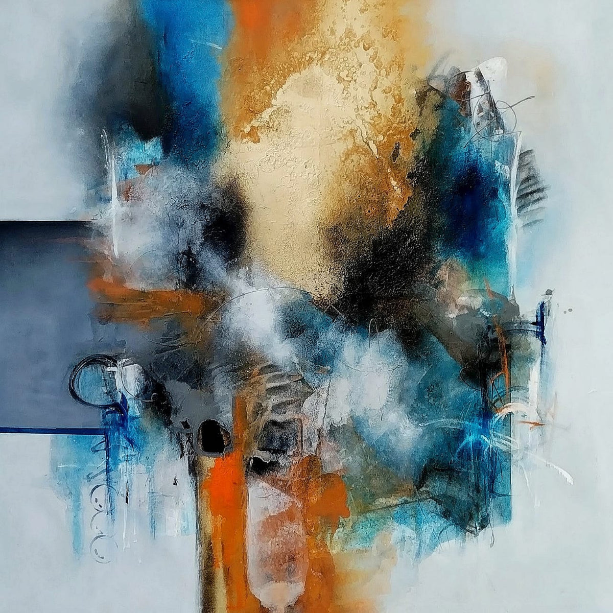 Pablo and Efraín Castro – Oleo (52 x 52 in), original painting in oil on canvas, view 1 of 2