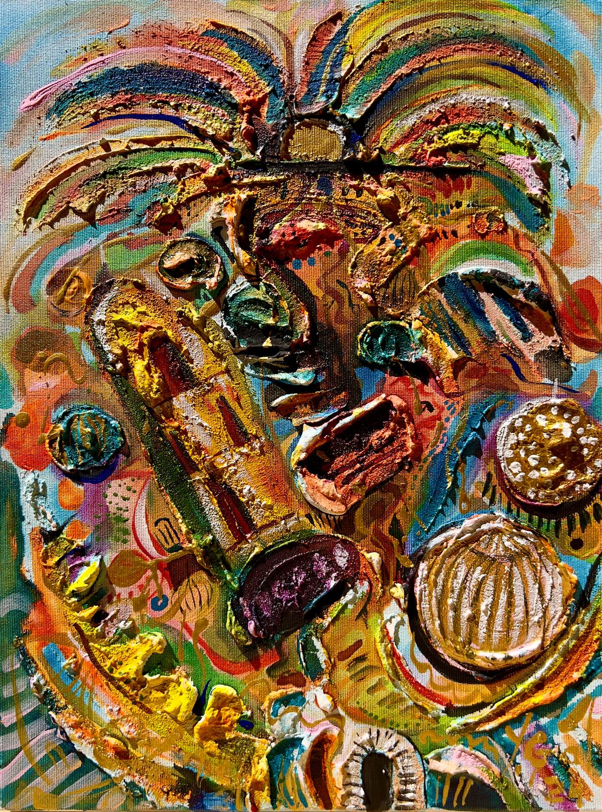 Yoram Gal – Jerusalem, original painting in acrylic, ink and gouache on canvas
