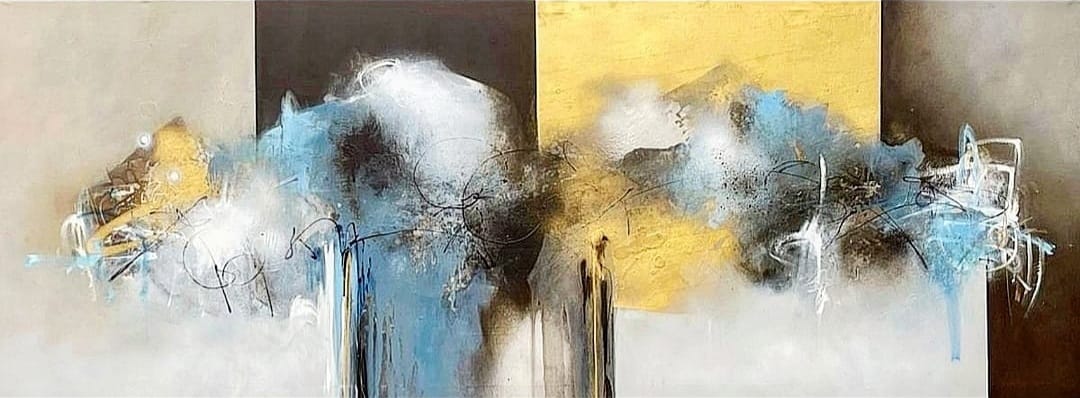 Pablo and Efraín Castro – Oleo (89 x 32 in), original painting in oil on canvas, view 1 of 2