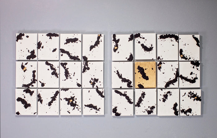 Particle Series by Matthew Samson, painting in emulsion of stardust, marble dust and paint