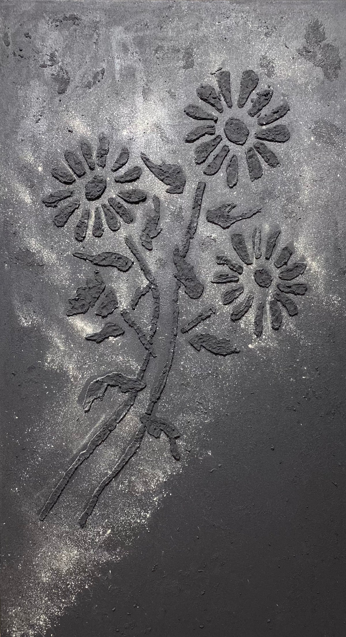 Dark Matter Halo "Daisy" by Matthew Samson, painting in emulsion of stardust, marble dust and paint on canvas