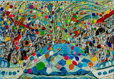 Yoram Gal – I Love You Old Jaffa, original painting in acrylic, ink and gouache and more on canvas