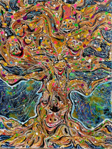 Yoram Gal – The Tree of Festivities, original painting in mixed media on canvas (acrylic