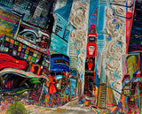 Yoram Gal – Times Square, NY, original painting in acrylic, ink and gouache and more on canvas