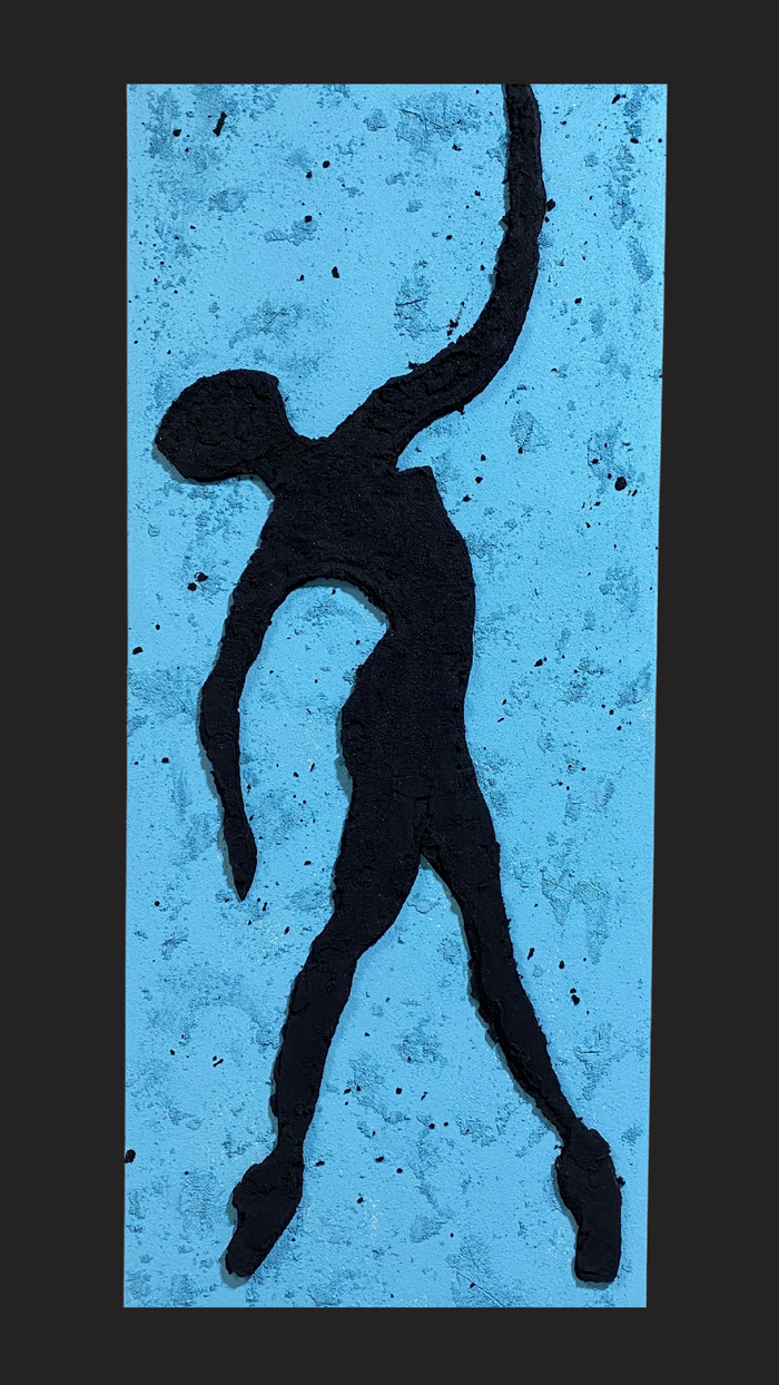 Cosmic Dancer by Matthew Samson, painting in emulsion of stardust, marble dust and paint on canvas