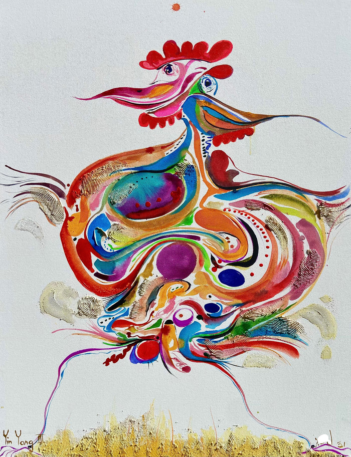 Yoram Gal – Yin-yang III, original painting in acrylic, ink and gouache and more on canvas