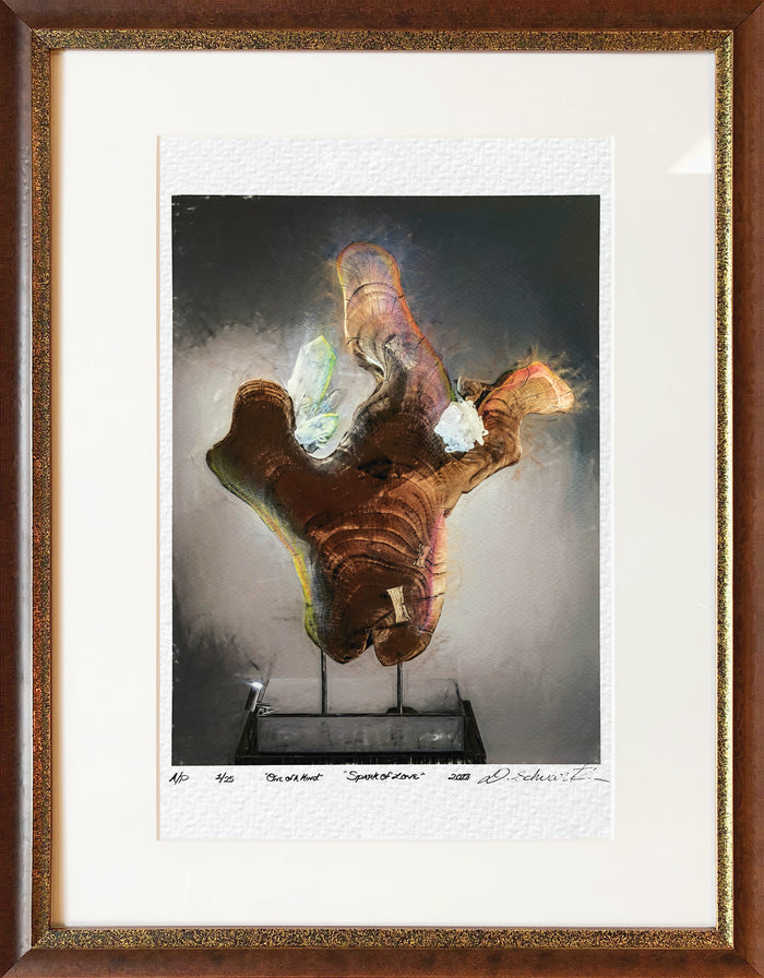 Sparks of Love by Dorit Schwartz, original lithograph, mixed media on paper
