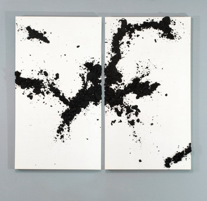 Terraforming by Matthew Samson, painting in emulsion of stardust, marble dust and paint on canvas